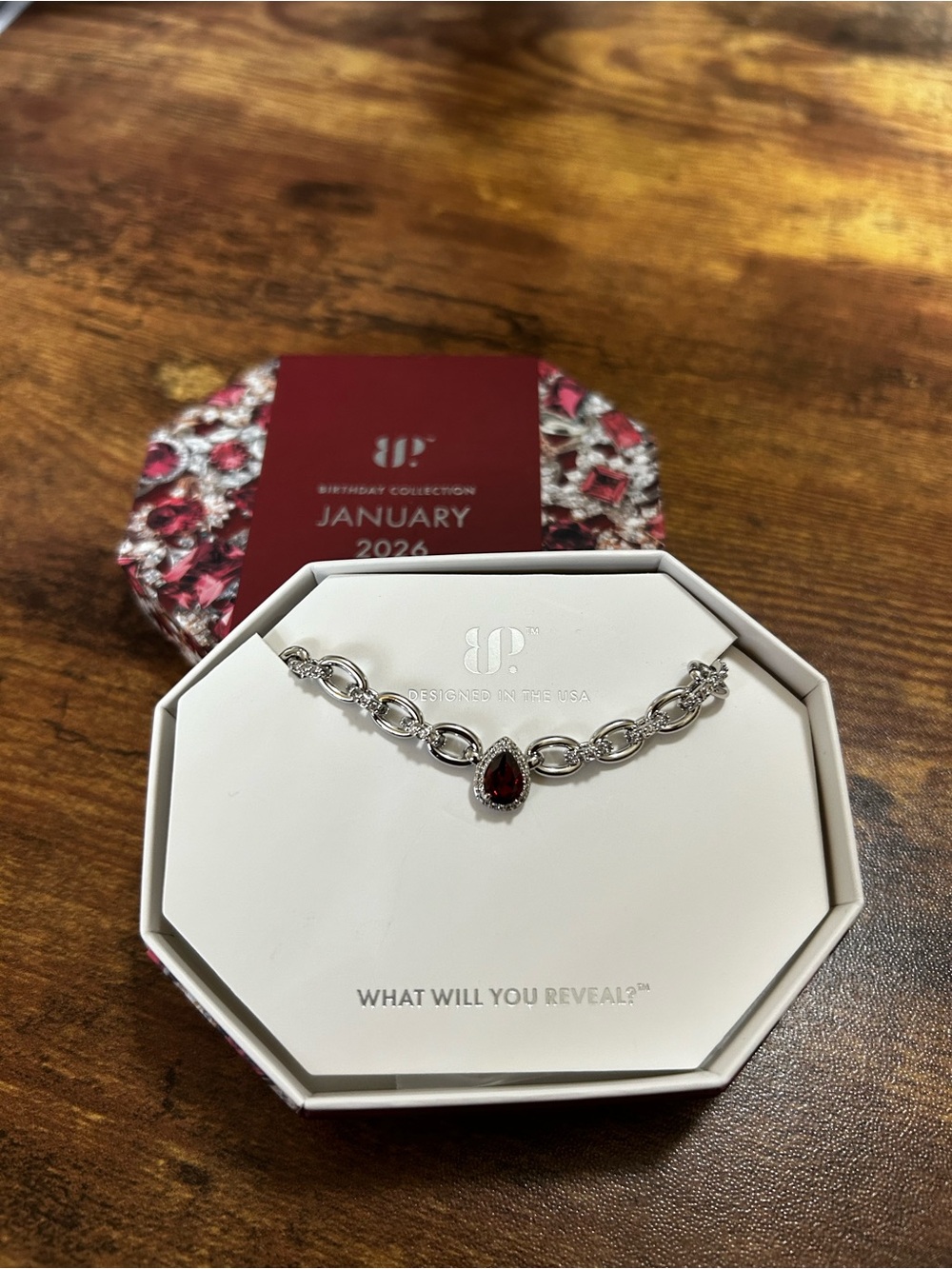 Bomb Party January 2026 “Fifth Ave Polish” Rhodium Necklace